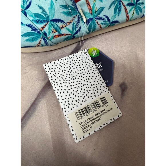 Palm Tree Toms X Paper Source Womens Size 11 Canvas Casual Slip On Shoes New - Picture 8 of 11